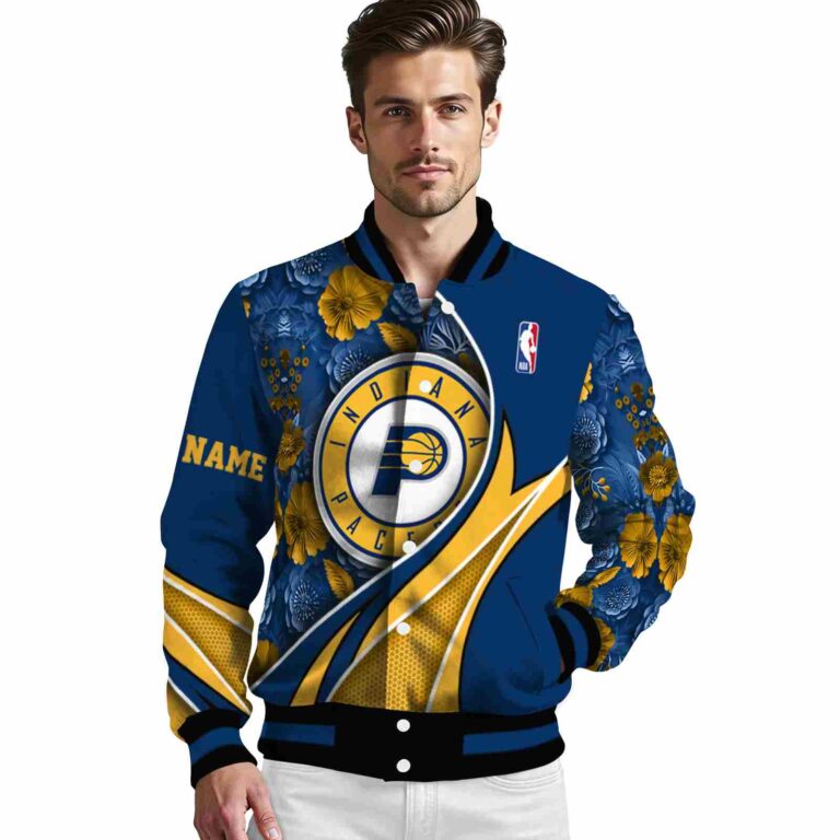 personalized indiana pacers floral print blue jacket high quality jacketwow