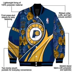 personalized indiana pacers floral print blue jacket new arrival jacketwow
