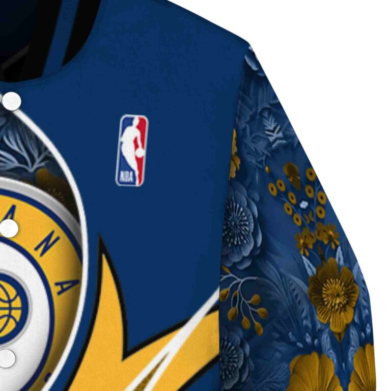 personalized indiana pacers floral print blue jacket premium grade jacketwow