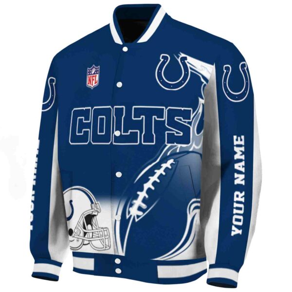 personalized indianapolis colts flaming football blue white jacket best selling jacketwow