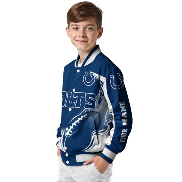 personalized indianapolis colts flaming football blue white jacket trendy jacketwow