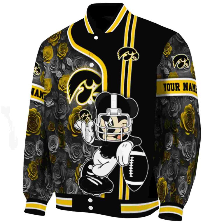 personalized iowa hawkeyes rose mickey black jacket best selling jacketwow