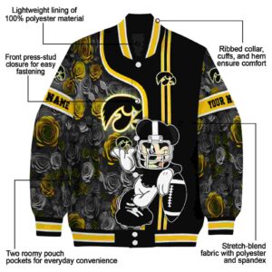 personalized iowa hawkeyes rose mickey black jacket new arrival jacketwow