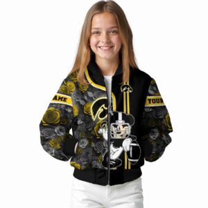 personalized iowa hawkeyes rose mickey black jacket top rated jacketwow