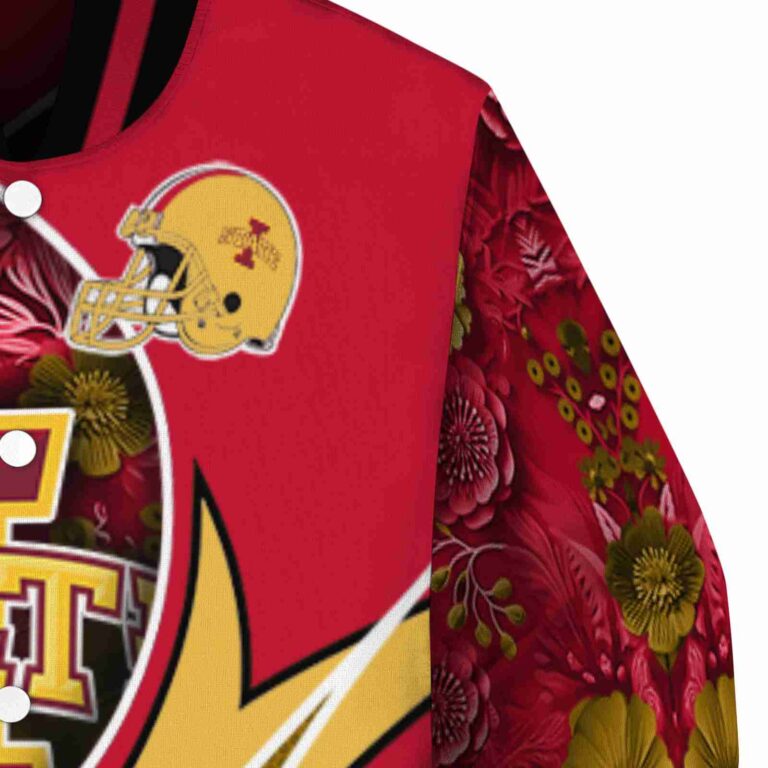 personalized iowa state cyclones floral print red jacket premium grade jacketwow