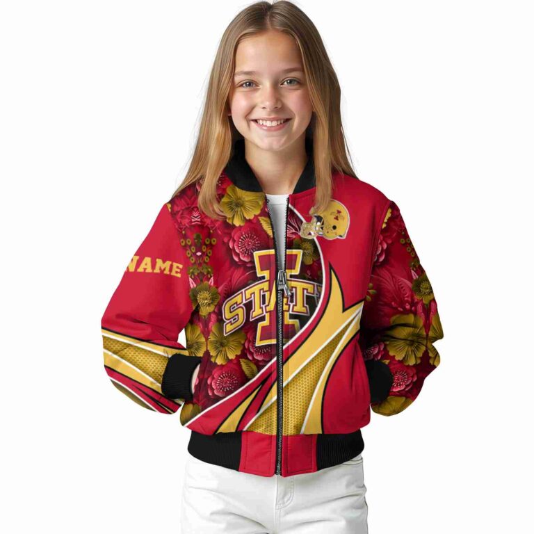 personalized iowa state cyclones floral print red jacket top rated jacketwow