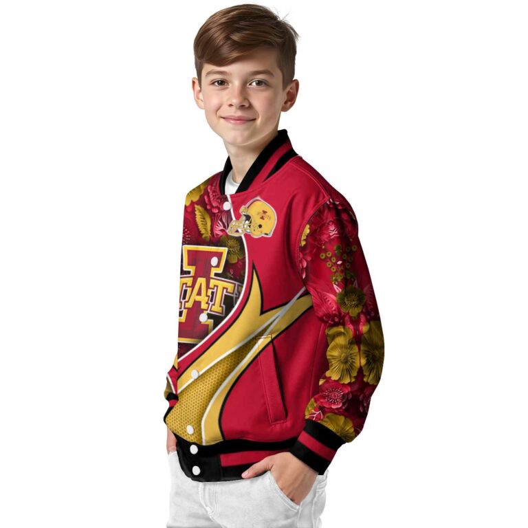 personalized iowa state cyclones floral print red jacket trendy jacketwow
