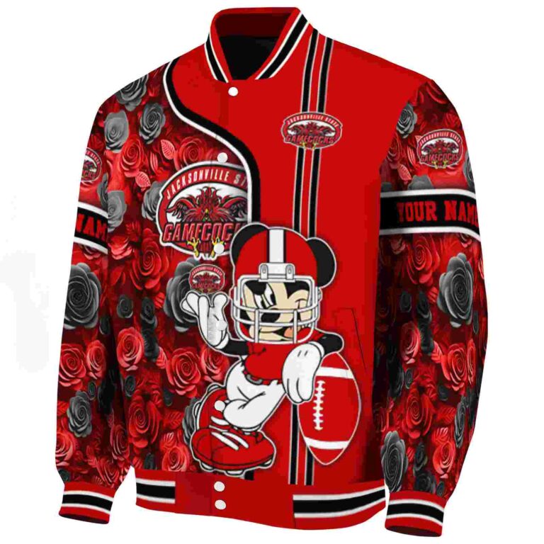 personalized jacksonville state gamecocks rose mickey red jacket best selling jacketwow
