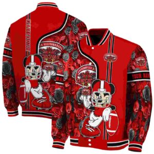personalized jacksonville state gamecocks rose mickey red jacket fashion forward jacketwow