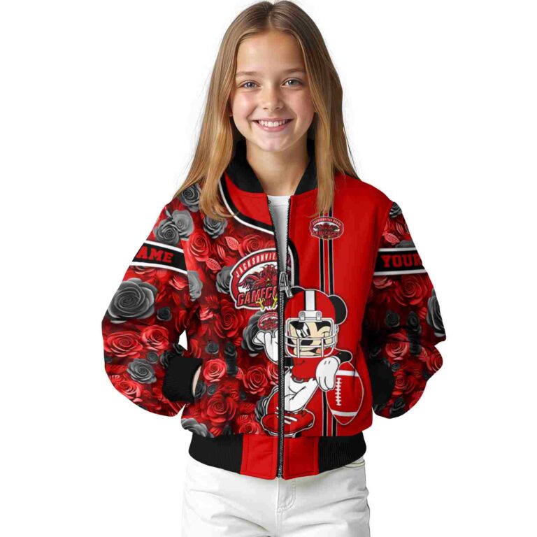 personalized jacksonville state gamecocks rose mickey red jacket top rated jacketwow