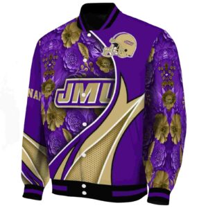 personalized james madison dukes floral print purple jacket best selling jacketwow