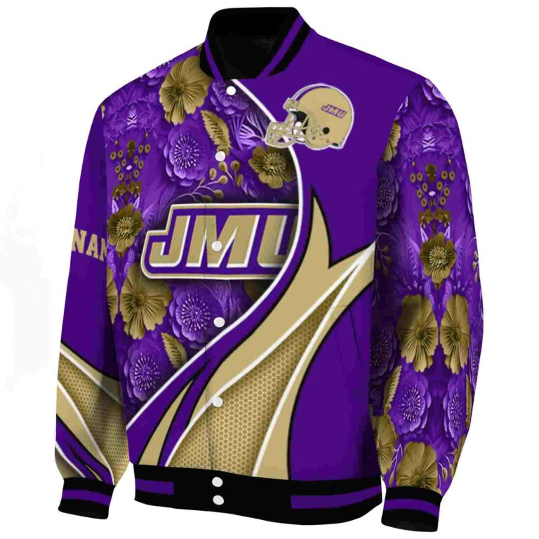 personalized james madison dukes floral print purple jacket best selling jacketwow