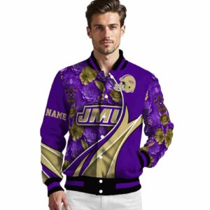 personalized james madison dukes floral print purple jacket high quality jacketwow