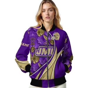 personalized james madison dukes floral print purple jacket latest model jacketwow