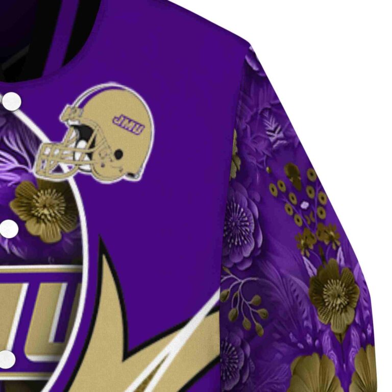 personalized james madison dukes floral print purple jacket premium grade jacketwow
