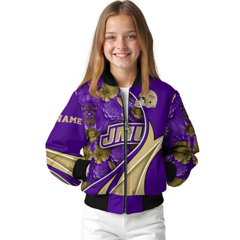 personalized james madison dukes floral print purple jacket top rated jacketwow