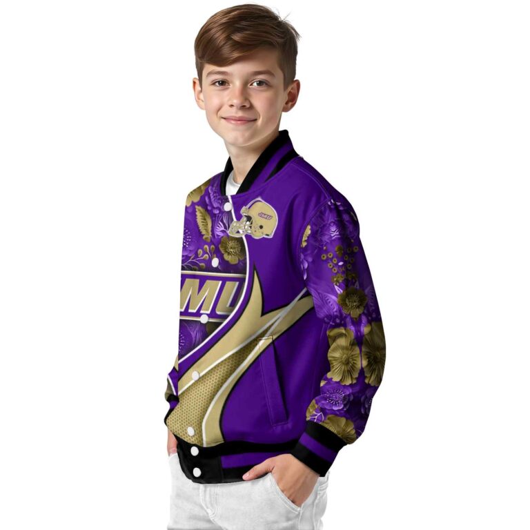 personalized james madison dukes floral print purple jacket trendy jacketwow