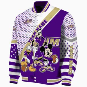 personalized james madison dukes mickey donald goofy purple white jacket best selling jacketwow
