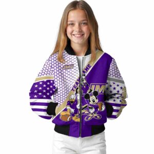 personalized james madison dukes mickey donald goofy purple white jacket top rated jacketwow