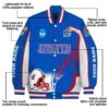 personalized kansas jayhawks flaming football blue white jacket new arrival jacketwow
