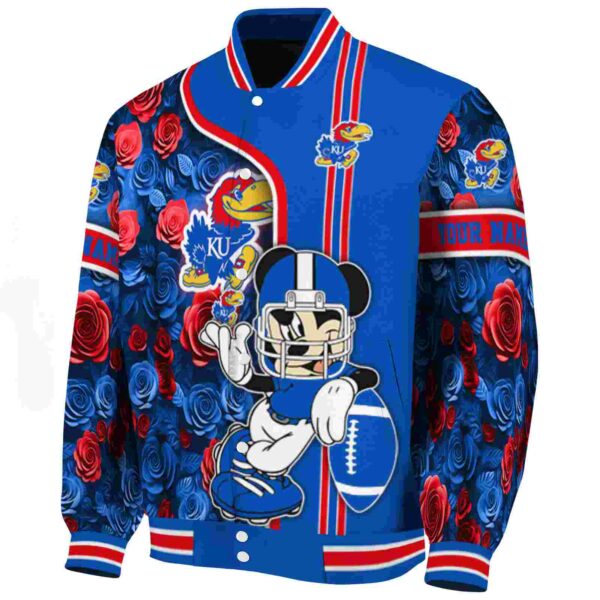 personalized kansas jayhawks rose mickey blue jacket best selling jacketwow