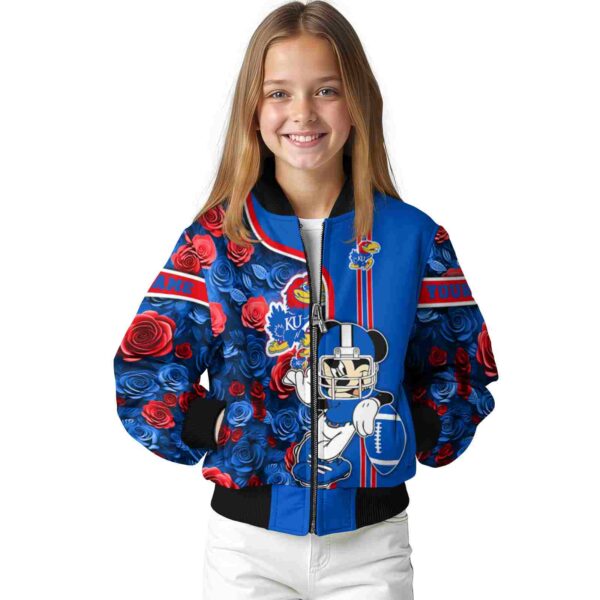personalized kansas jayhawks rose mickey blue jacket top rated jacketwow