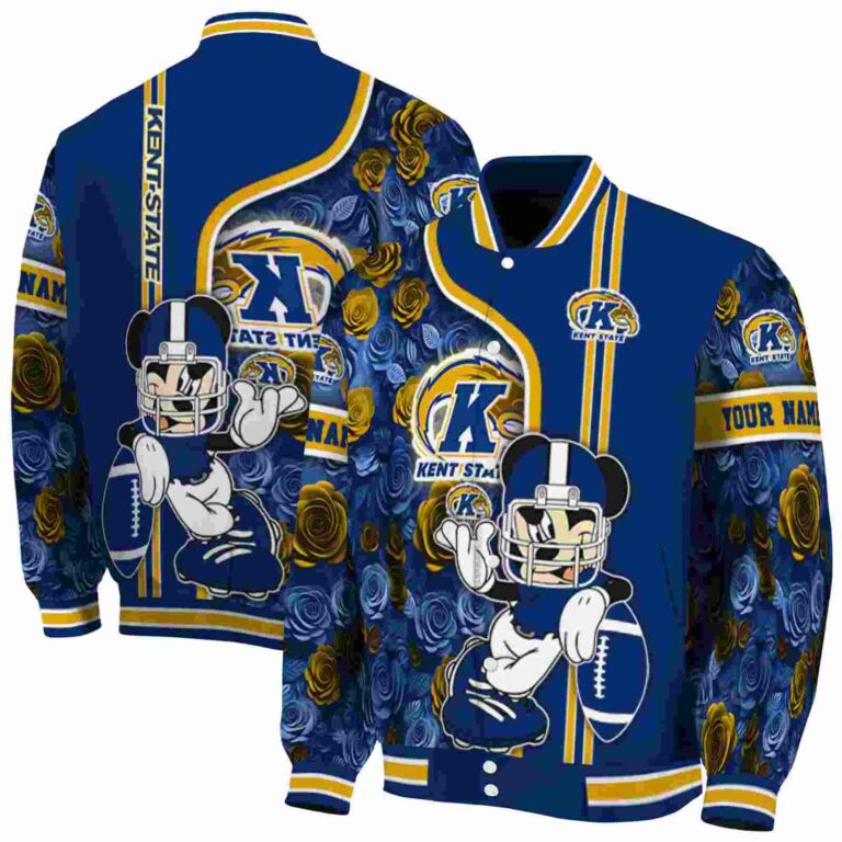 personalized kent state golden flashes rose mickey navy blue jacket fashion forward jacketwow