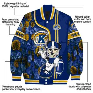 personalized kent state golden flashes rose mickey navy blue jacket new arrival jacketwow