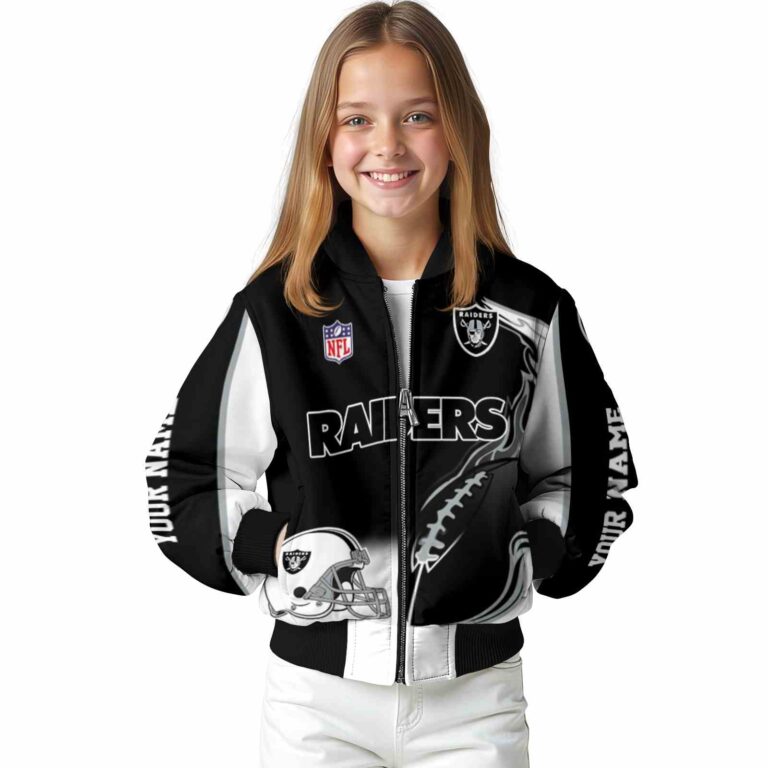 personalized las vegas raiders flaming football black white jacket top rated jacketwow
