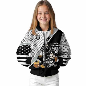 personalized las vegas raiders mickey donald goofy black white jacket top rated jacketwow