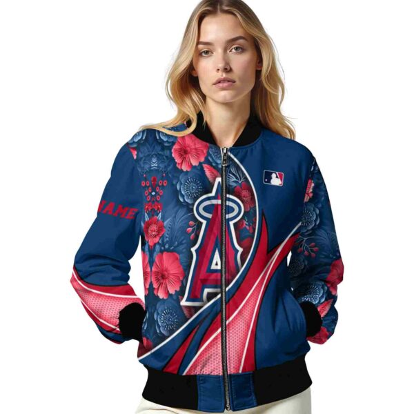 personalized los angeles angels floral print blue jacket latest model jacketwow