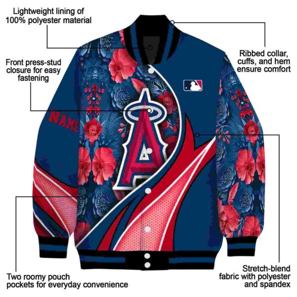 personalized los angeles angels floral print blue jacket new arrival jacketwow