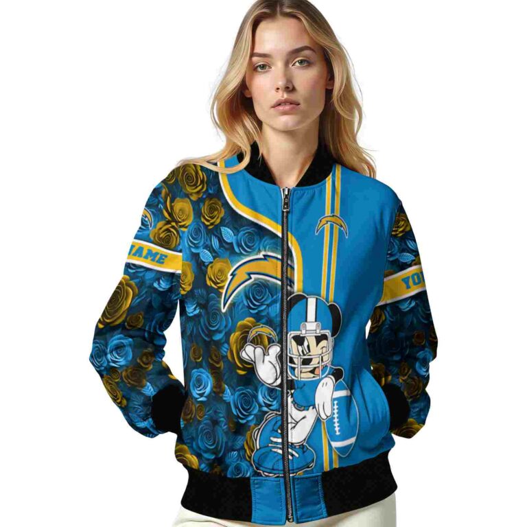 personalized los angeles chargers rose mickey blue jacket latest model jacketwow