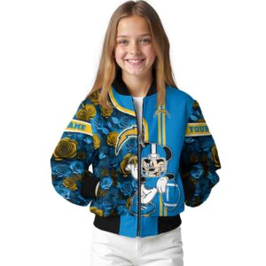 personalized los angeles chargers rose mickey blue jacket top rated jacketwow