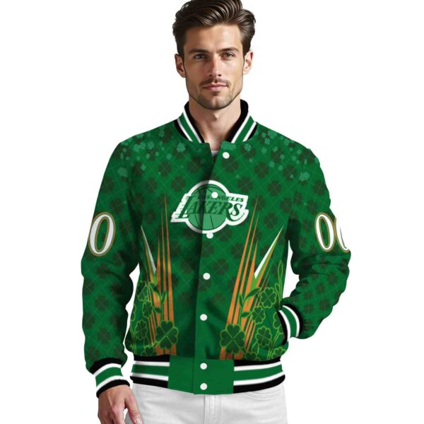 personalized los angeles lakers shamrock pattern green jacket high quality jacketwow