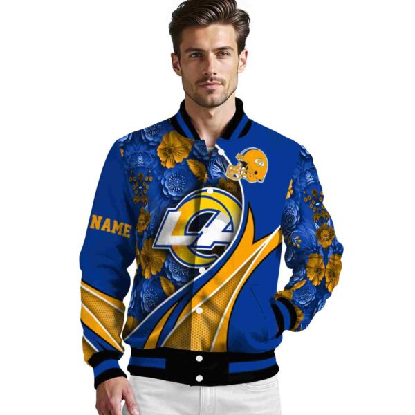 personalized los angeles rams floral print blue jacket high quality jacketwow