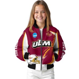 personalized louisiana monroe warhawks flaming football red white jacket top rated jacketwow