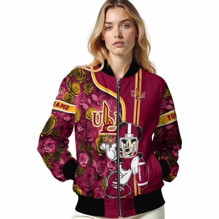 personalized louisiana monroe warhawks rose mickey red jacket latest model jacketwow