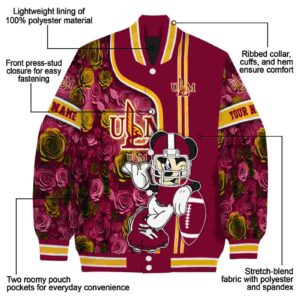 personalized louisiana monroe warhawks rose mickey red jacket new arrival jacketwow