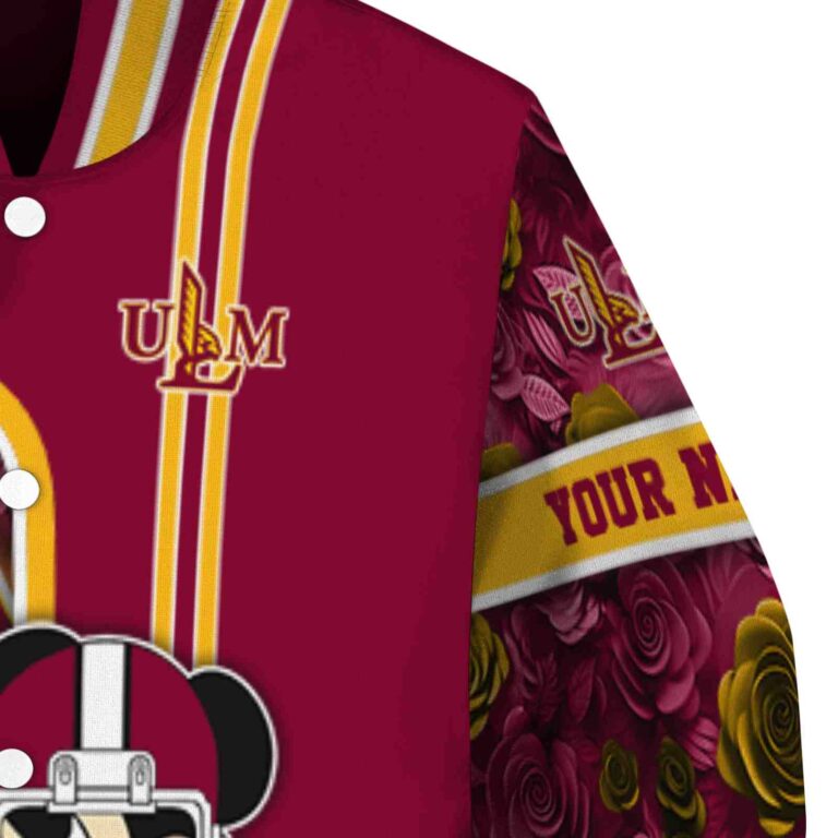 personalized louisiana monroe warhawks rose mickey red jacket premium grade jacketwow