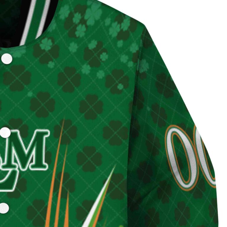 personalized louisiana monroe warhawks shamrock pattern green jacket premium grade jacketwow