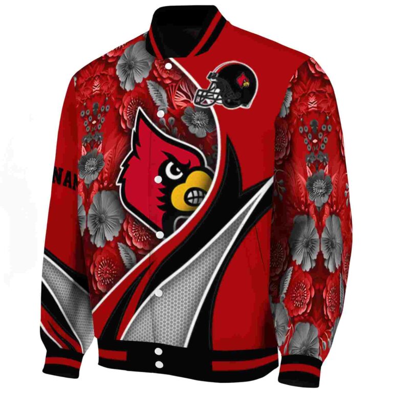 personalized louisville cardinals floral print red jacket best selling jacketwow