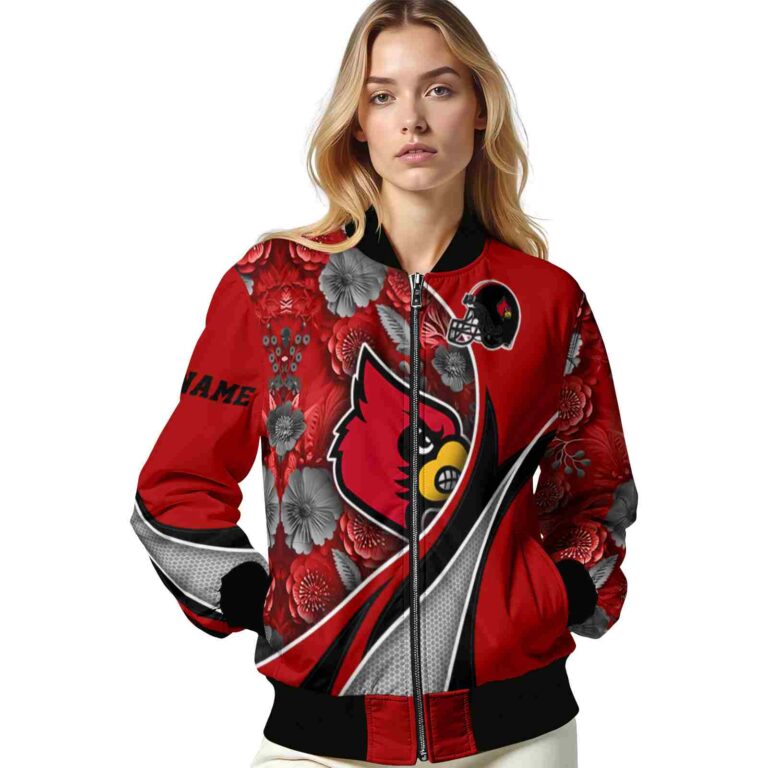 personalized louisville cardinals floral print red jacket latest model jacketwow
