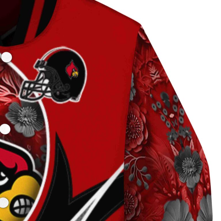 personalized louisville cardinals floral print red jacket premium grade jacketwow