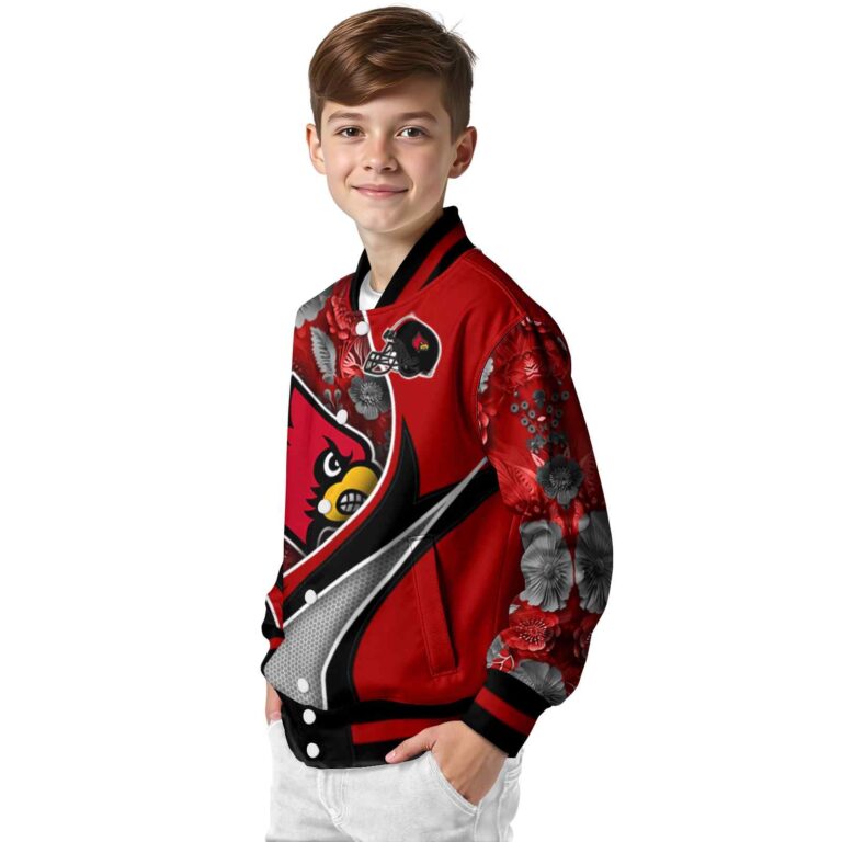 personalized louisville cardinals floral print red jacket trendy jacketwow