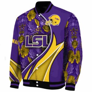 personalized lsu tigers floral print purple jacket best selling jacketwow