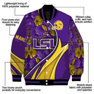 personalized lsu tigers floral print purple jacket new arrival jacketwow
