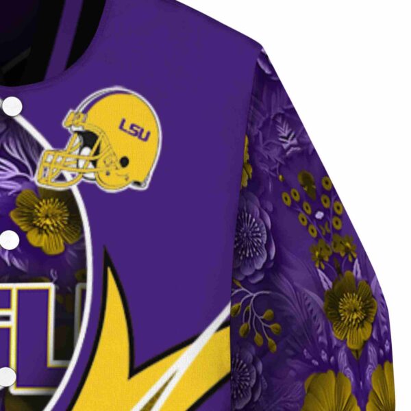 personalized lsu tigers floral print purple jacket premium grade jacketwow
