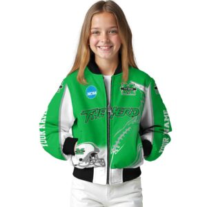 personalized marshall thundering herd flaming football green white jacket top rated jacketwow