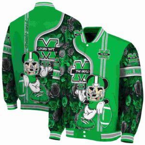 personalized marshall thundering herd rose mickey green jacket fashion forward jacketwow